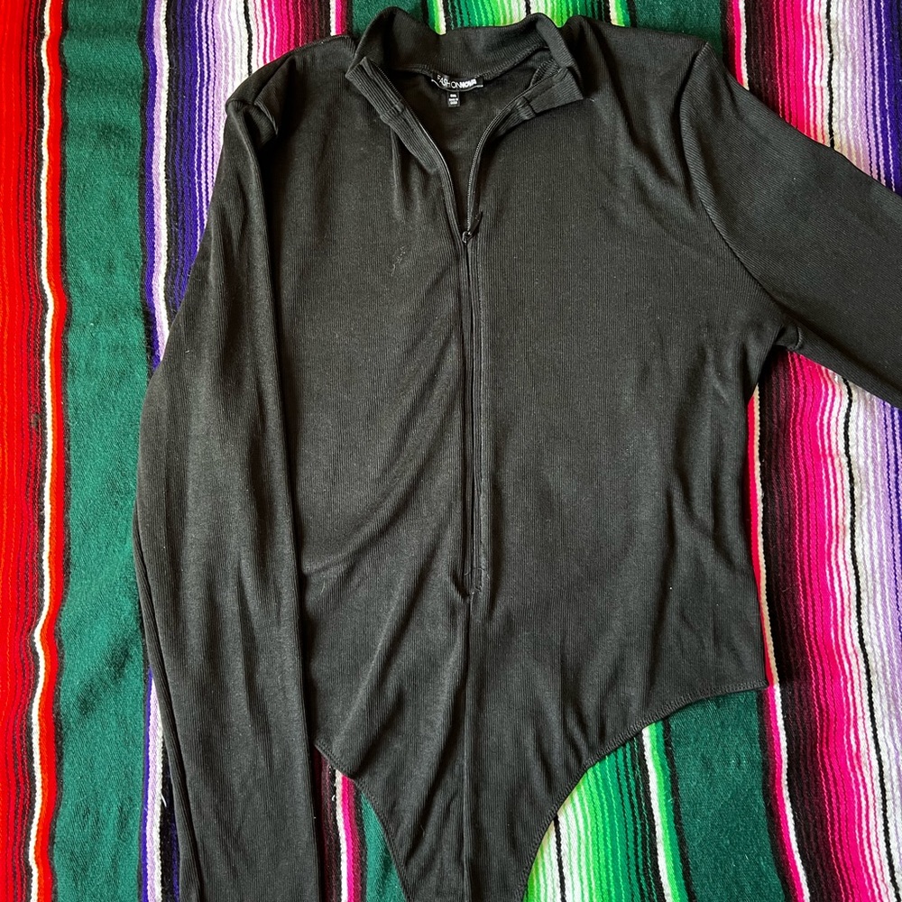 Plus size long sleeve bodysuit